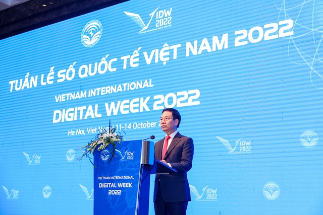 Bộ trưởng Bộ TT&TT Nguyễn Mạnh Hùng tuyên bố chính thức khai mạc Tuần lễ Số quốc tế Việt Nam 2022 - Ảnh: VGP/HM